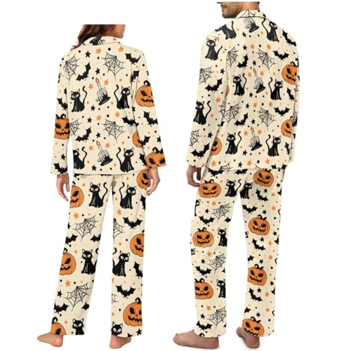 Matching Pjs for Couples Womens & Mens Matching Pajamas Set Long Sleeve Pj Button Down Soft Loungewear 2 Pcs2
