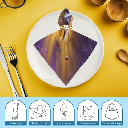 Servilletas de Tela Reutilizables con Estampado Cohete Espacial miniatura 7