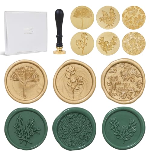 UNIQOOO 6 Piece Botanical Stamp Set