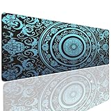Gaming Mauspad XL 600x300x4mm Mousepad Gaming Schreibtischunterlage Wasserfest Anti-Rutsch, Ethnic Mauspad Groß Vernähte Kanten Desk Mat Art Mouse Pad Verbessert Präzision und Geschwindigkei 4-425