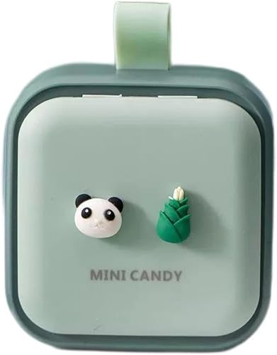 Dispensador de píldoras, diseño bonito, caja dispensadora portátil, sellada y a prueba de humedad, 2.75 x 3.34 pulgadas (verde(pana))