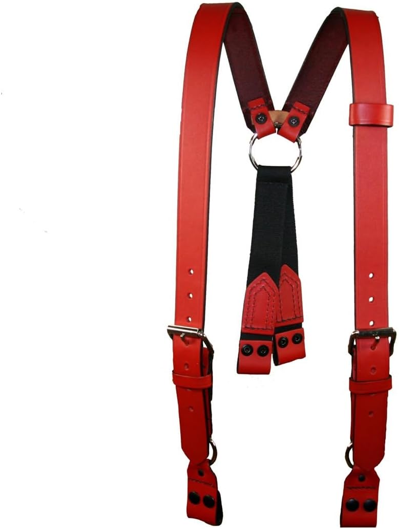 Boston Leather TheFireStore Exclusive Red Leather Fireman's Suspender