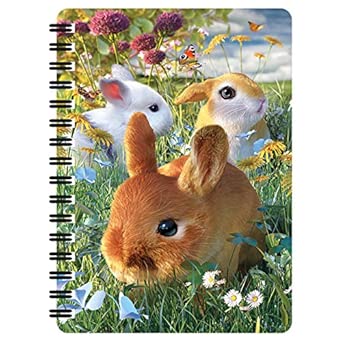 3D LiveLife Jotter - Begegnung von Deluxebase schließen. Lentikulares 3D-Nilpferd A6-Spiralblock mit einfachen Recyclingpapierseiten. Artwork lizenziert von dem bekannten Künstler David Penfound
