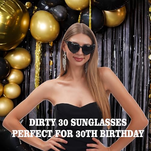 30th Birthday Glasses 'Dirty 30' Bday Party Supplies, Birthday Glasses for Thirtieth Birthday Gift Accessories Party Favors4