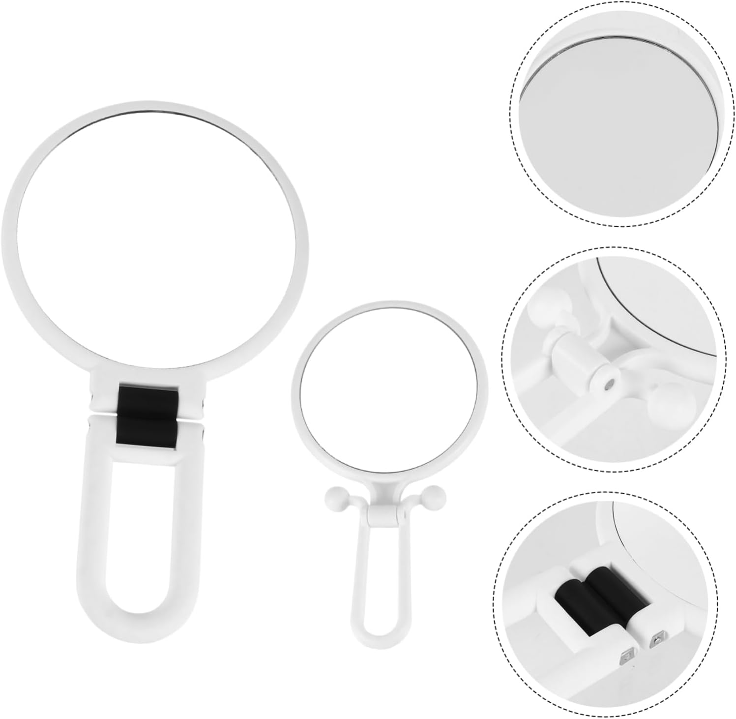 2pcs Portable Folding Makeup Mirror Handheld Pocket Mirror Magnification for Travel and Touch Ups Compact Design for Easy Carrying