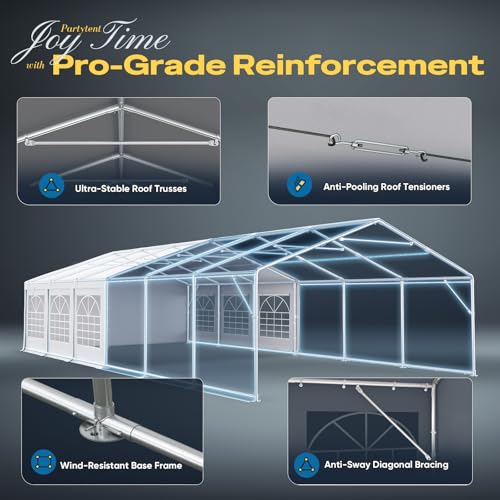 Image of Quictent Premium 20x40 Reinforced Heavy Duty Party Tent with 6 Storage Bags