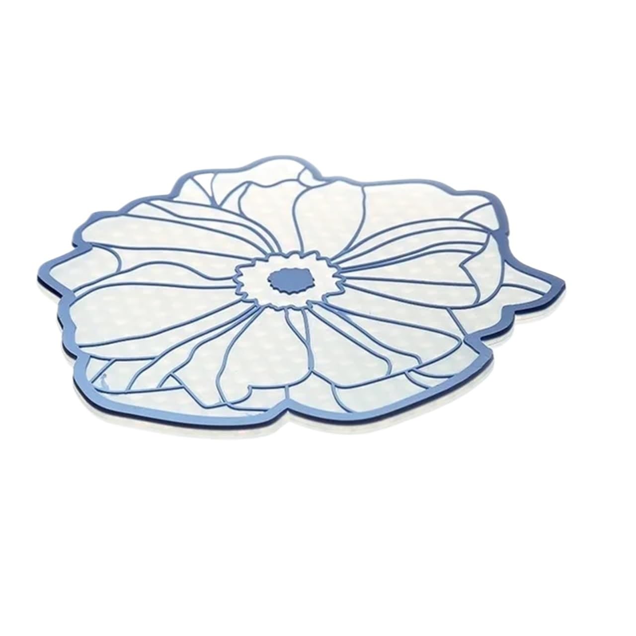3pcs Silicone Tablemat Flower Kitchen Dining Table Decor Heat Insulation Mat Pad Cup Holder Coaster Bowl Placemat For Table(Blue)
