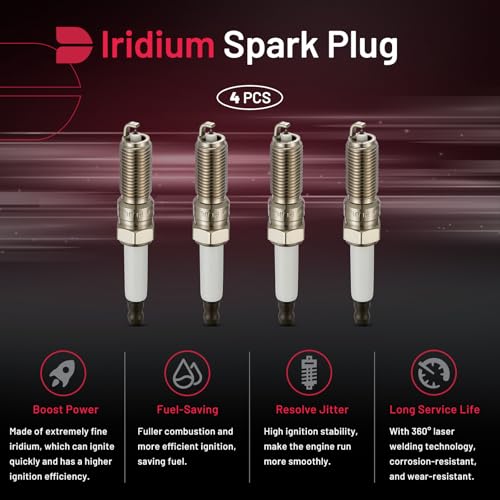 Image of BDFHYK 91970 Platinum Iridium Spark Plugs Compatible with Chevy Equinox 2018-2024 1.5L, Intended for Trax 2021-2022 1.4L, Replacement for ILNAR8B7G 90644 Set of 4