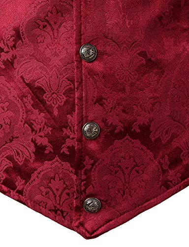 Image of VATPAVE Mens Victorian Suit Vest Steampunk Gothic Waistcoat