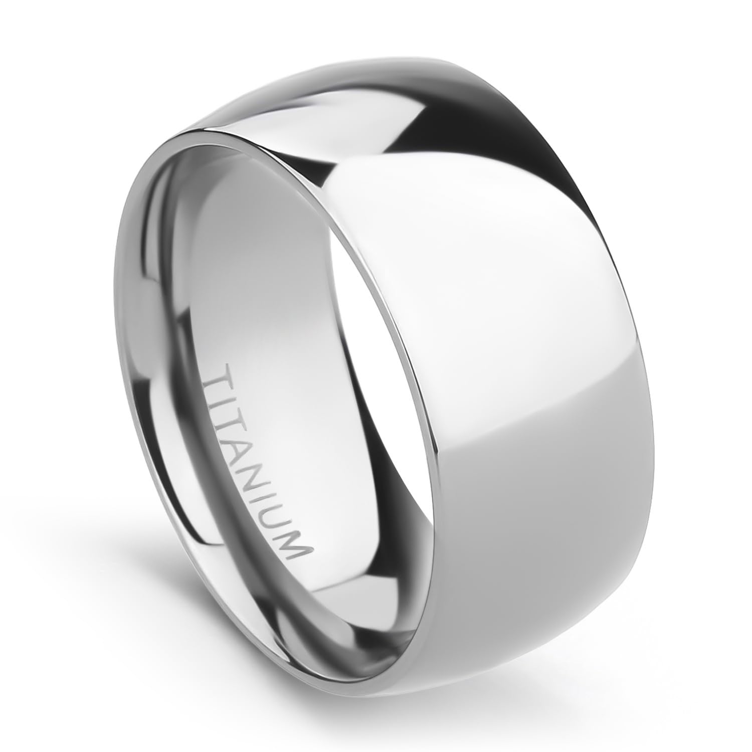 TIGRADE 2mm/4/6/8mm Titanium Plain Dome High Polished Wedding Band Ring Comfort Fit