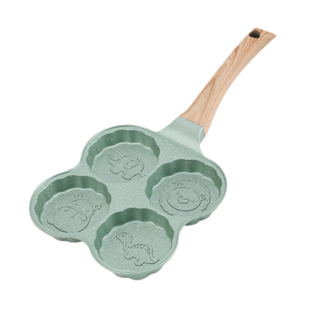 Tissting Piastra Pancake, Piastra Omelette Antiaderente Multiuso con 4 Fori in Lega di Alluminio, Maniglia Sicura, Facile da Pulire per Colazione e Cucina su Fornello a Gas