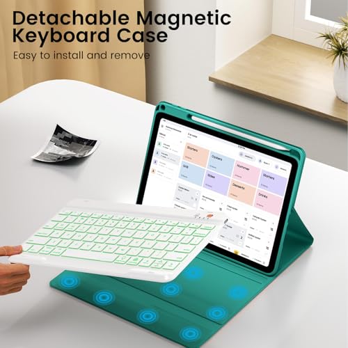 Image of Keyboard Case for iPad 10th Generation 2022 & A16 11th Generation 2025, 10.9 /11 Inch Detachable Wireless Keyboard Cover with Pencil Holder, 360 Rotatable, Folio Protective Case for iPad 11th /10th Gen