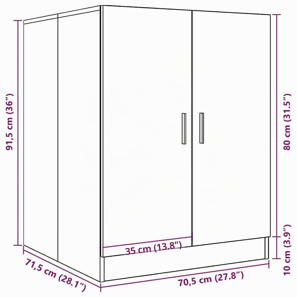 vidaXL Waschmaschinenschrank Badschrank Badmöbel Badezimmerschrank Schrank Badezimmermöbel Trocknerschrank Weiß 71x71,5x91,5cm