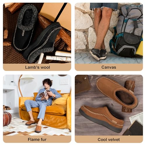 Image of Zigzagger Men's Slip On Moccasin Slippers Indoor Outdoor