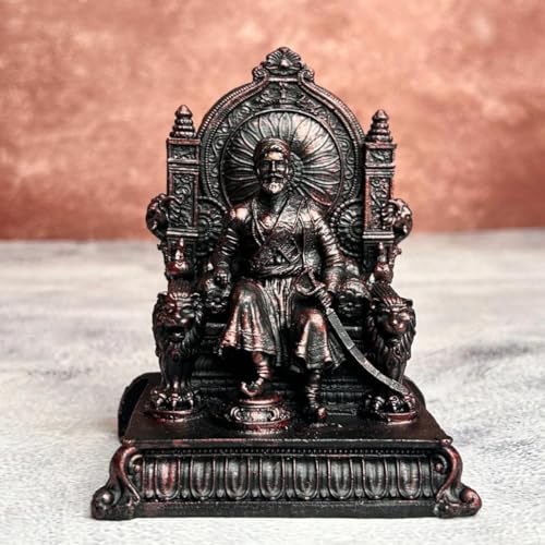 Image of The Advitya Resin Chhatrapati Shivaji Maharaj Statue The Legend of Maharashtra Idol for Gifting, Living Room, Home,Office Decor showpiece(Brown,300gm,4.5 in.)
