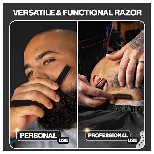Image of Gravity Razors Professional Straight Razor - Ultra Exposed Straight Razor Kit with 10 Gravity Premium Blades, 2mm Exposed (The Reaper)