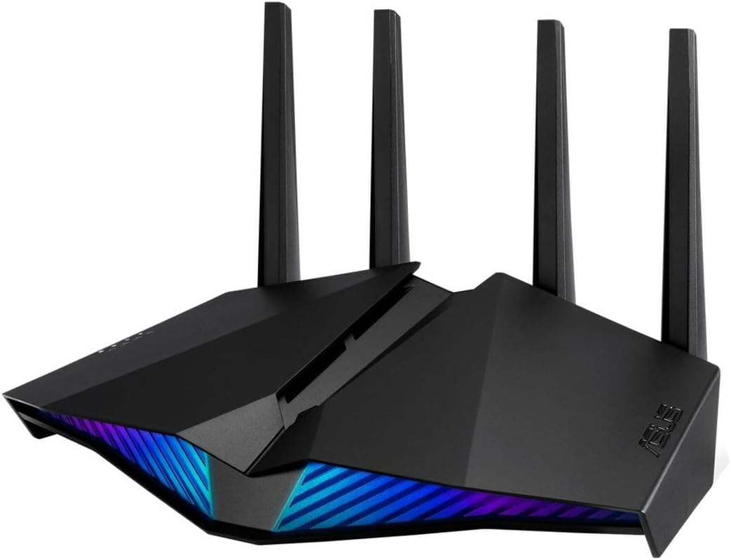 RT-AX82U (AX5400) Dual Band WiFi 6 Extendable Gaming Router, Gaming Port, Mobile Game Mode, Aura RGB, PS5 Compatible, Subscription-free Network Security, Instant Guard, VPN, AiMesh Compatible