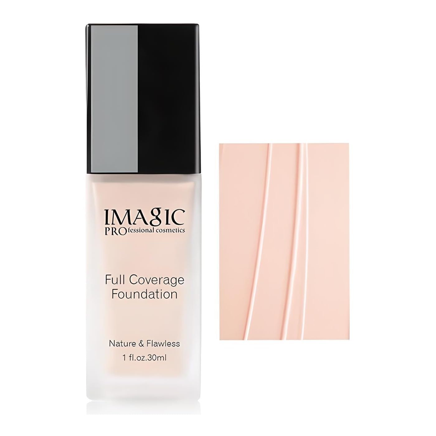 MAYBELUCKY X IMAGIC Full Coverage Face Makeup Foundation for Dry And Oily Skin, Waterproof, Non-Sticky, Non-Greasy, Nature & Flawless Smooth Finish Liquid Foundation For Women, Girls