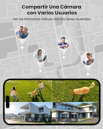 Miniatura 8 de Iegeek 3mp Camara Vigilancia Wifi Exterior Solar Con Bateria Sin Cables, Camara Vigilancia Exterior Solar Visión Nocturna Color, Ptz 360 App Remoto, Humana Detección, Ip65, Voz Bidireccional