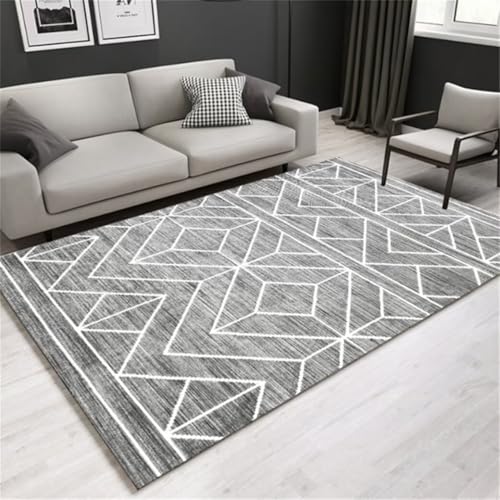 Tapis de sol design moderne gris sans déformation textile premium - 2
