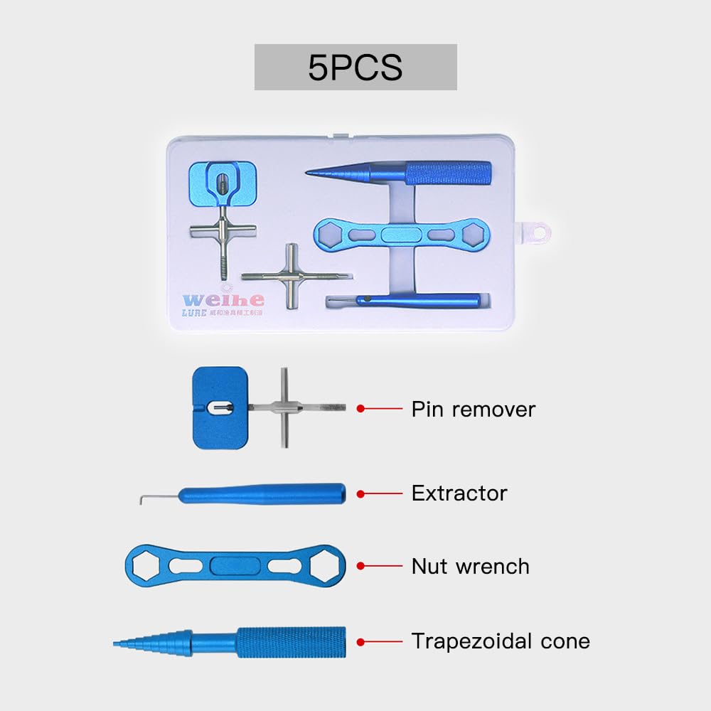 Tomotato Fishing Reel Maintenance Kit Removal Ball Bearing Maintenances Spool Disassembling Wrench Fishing Tools Fishing Reel Care Kit (Blue)