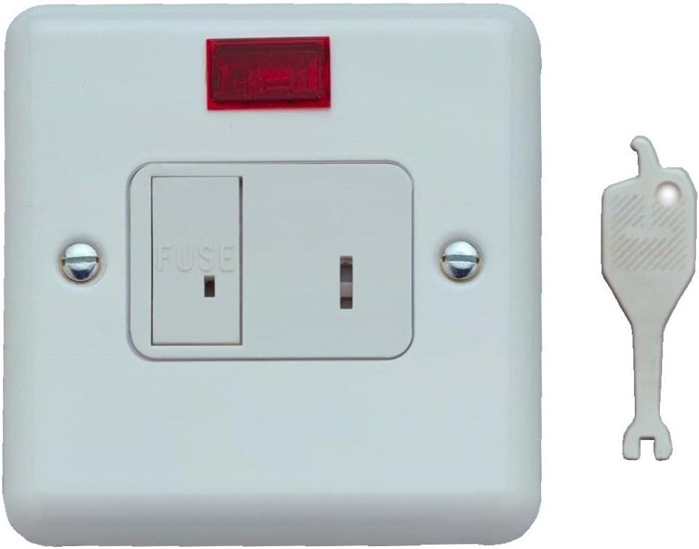 Contactum CLA3467WS Neon DP Flush Mounted Key Switch, 13A, White