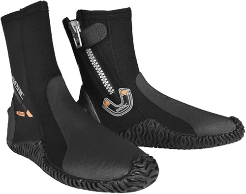 SEAC Basic HD, 5 mm Neoprene Diving Boots with Side Zip and semi-Rigid Sole