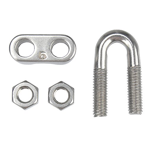 YAMASO 10PCS 1/4 Inches M6 Stainless Steel Wire Rope Cable Clip Clamp