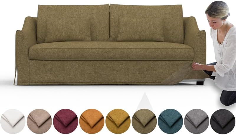 comfortly Cover for Farlov 2-Seat Sofa, Replacement Slipcover, Heavy Duty 6 pcs Cover, Soft Durable Washable Fabric, Easy to Clean & Replace (Crown - Black)