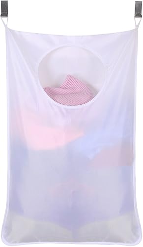 Miniatura 9 de Bolsa de tela Oxford para colgar en la puerta para ahorrar espacio + 2 ganchos de acero inoxidable + 2 ventosas fuertes para dormitorio, guardería,