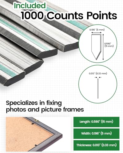 Image of meite Point Driver HM515 Manual Tool with 1000-Count Flexible Point Nails, Picture Framing Tool for DIY Crafts, Frame Point Driver, Picture Frame Stapler /Nailer /Tacker