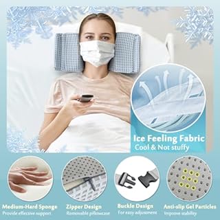 AOSSA Surgery Pillow for Sleeping Upright, Head & Neck Support Positioner for Post Eye, Facial, or Dental Surgery, Recovery Pillow for Back Sleep Training and Face Stability