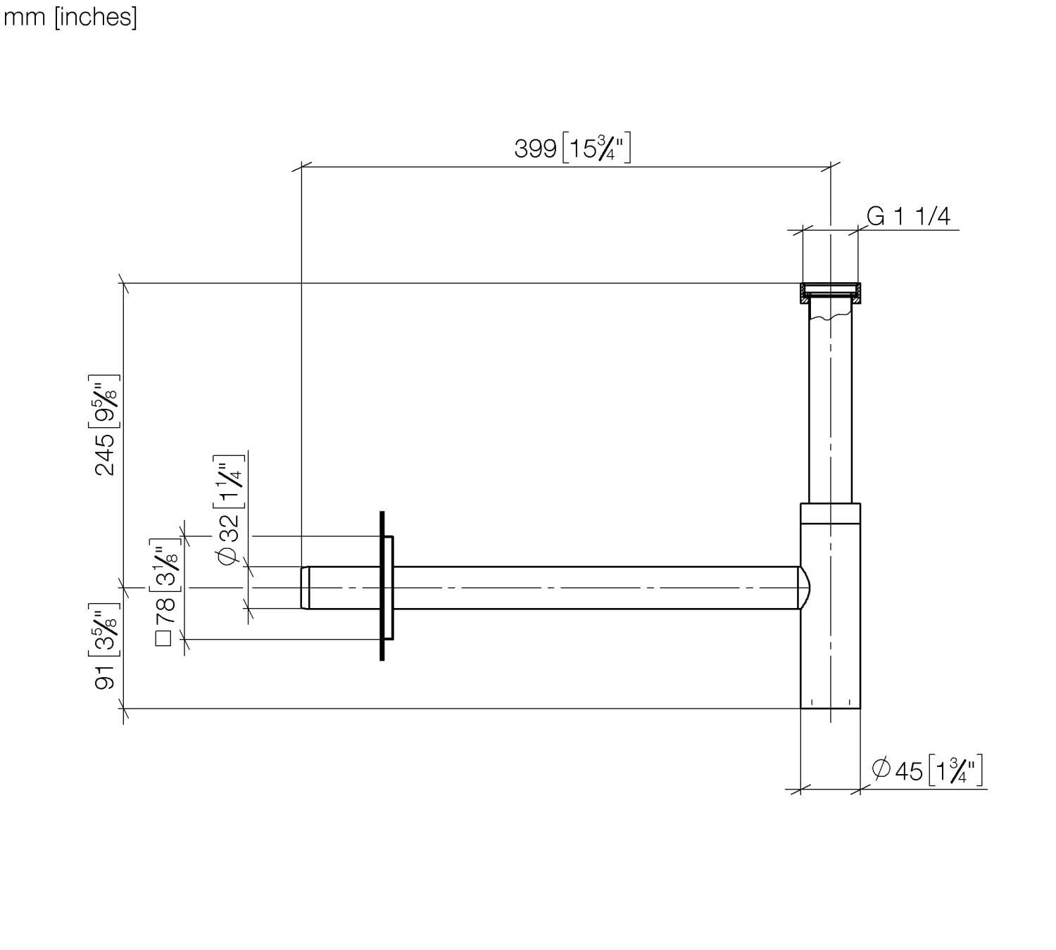 Dornbracht 10060780 – 47 – Sifón para lavabo 1 1/4 Inch En champán