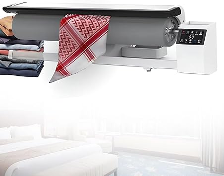Commercial Rotary Roller Iron Steam Press for Hotel Linen & Bed Sheets, Industrial Fabric Steamer with Foot Pedal | Continuous Steam Ironer for Laundry, Pillowcases, Towel