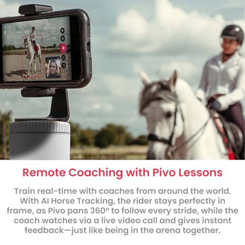 Image of Pivo Equestrian Pod Auto Tracking Phone Holder, Face, Body & Horse Tracker, 360 Rotation, 6 Speed, Stand for Video Recording with Remote Control (White)