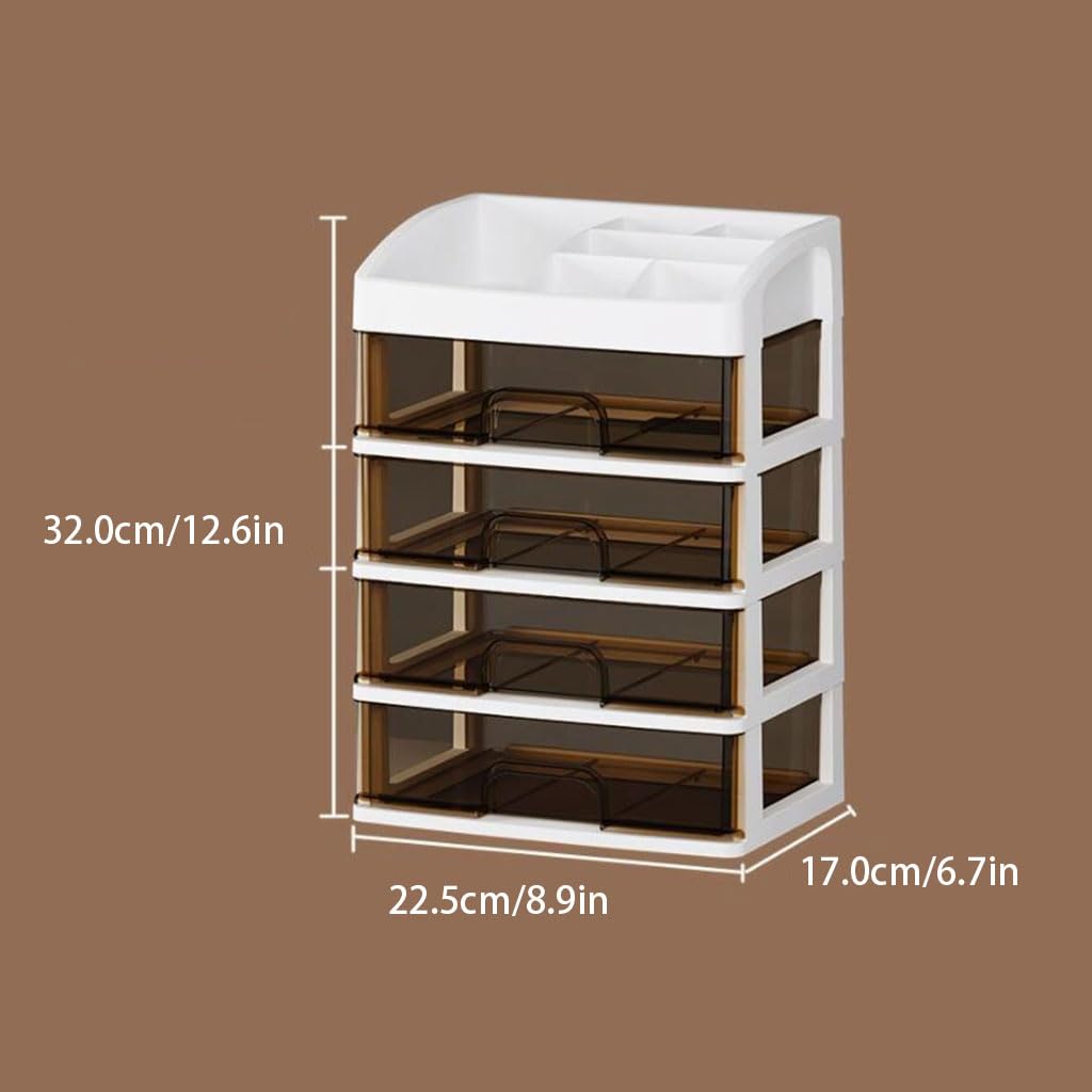 Elegante portapenne da bancone, Scatola portaoggetti in plastica per cancelleria con cassetto, Grande capacità, portaoggetti da scrivania con portapenne per casa, Multifunzionale