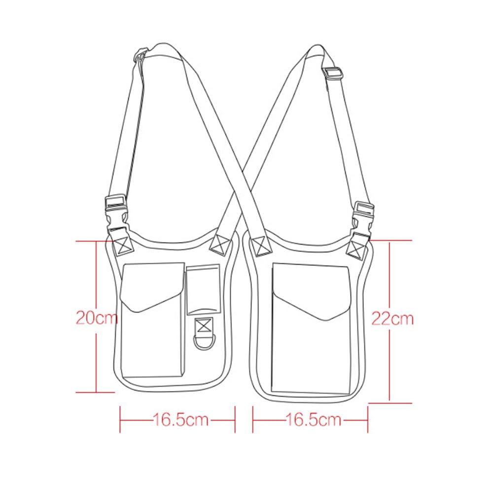 BESPORTBLE Aisselle en Nylon ImperméAble avec BandoulièRe RéGlable sous Les Aisselles Antivol À Trois Poches pour Hommes Et Femmes IdéAl Voyage Et ActivitéS Outdoor