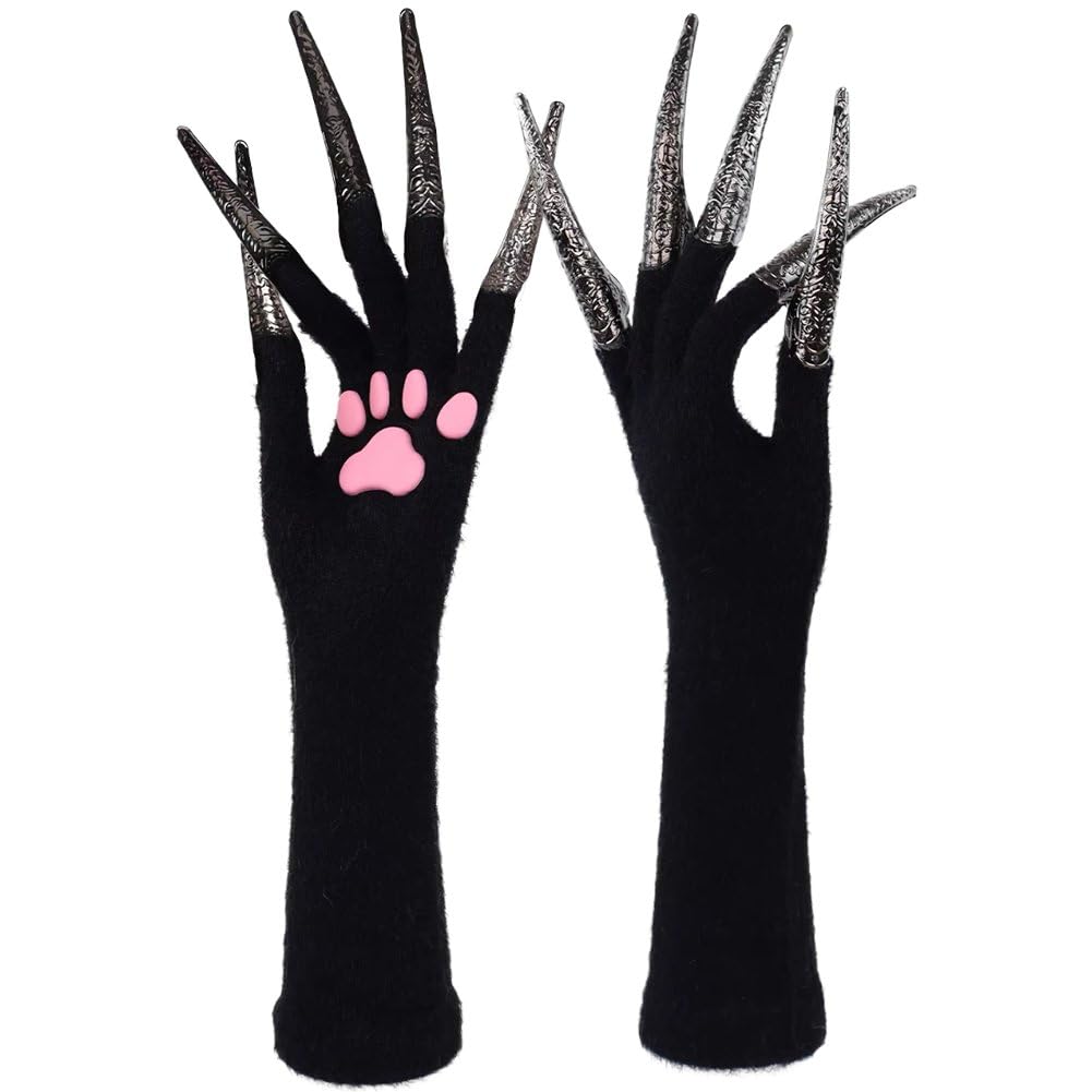 Guantes de Halloween con garras y uñas largas para disfraces de terror