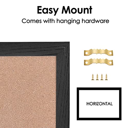 Toraso Whiteboard Calendar & Corkboard, 13" X 17" Magnetic Surface Combination Dry Erase White Board & Bulletin Board, Black Wood Framed Calendar/Cork Combo Board(Zhyl-Bk-3442) #TOP2