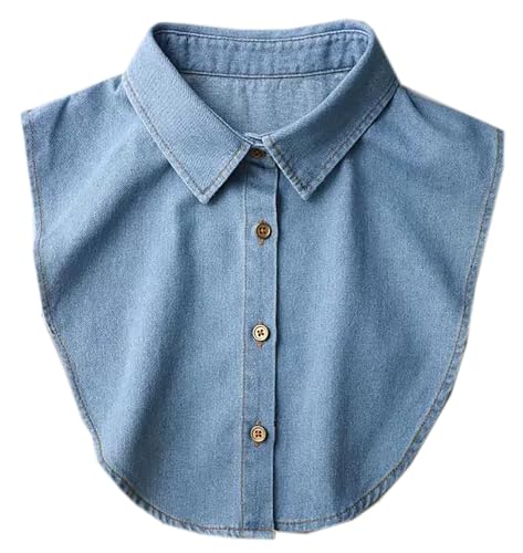Denim Fake Collar Shirt Detachable,Versatile Accessories Dickey Collars Blouse Top for Women Girls Decorative Favors