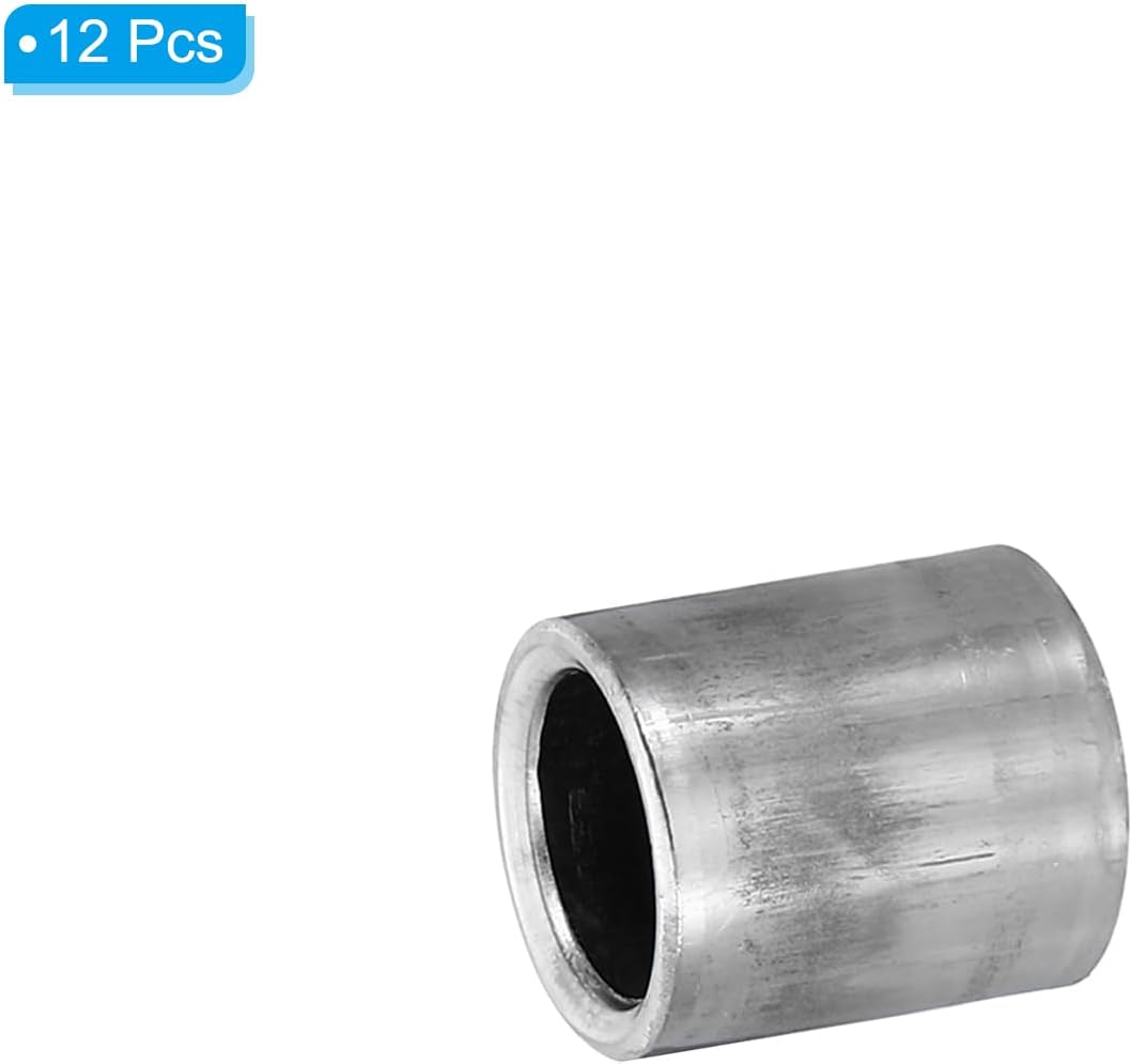 PATIKIL M10 Steel Spacers, 12 Pcs Metal Spacers Steel 10mm ID x 14mm OD x 10.5mm L Carbon Steel Spacer Screw Standoff Round for 2/5in or M10 Screw Bolts
