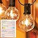 Brightown Led String Lights Outdoor 55Ft G40 Patio Lights with 52 Led Shatterproof Bulbs(2 Spare), Waterproof Led Globe Hanging Lights for Backyard Porch Bistro Balcony Decor, E12 Socket, 2200K