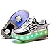 Carga USB LED Luces Zapatos con Ruedas Dobles única para Pequeños Niños y Niña Automática Calzado de Skateboarding Deportes de Exterior Patines en Línea Brillante Mutilsport Aire Libre