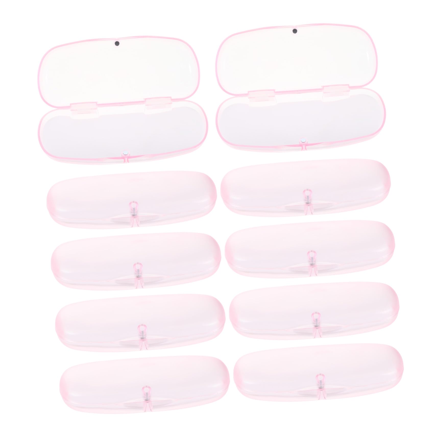 Custodia per Occhiali 10 Pezzi 15, 5x6, 5x3, 5 Cm in Pvc Rosa | Portaocchiali Opaco, Antiurto e Antipolvere, Formato Compatto per Viaggio ed Escursioni, Stile Essenziale