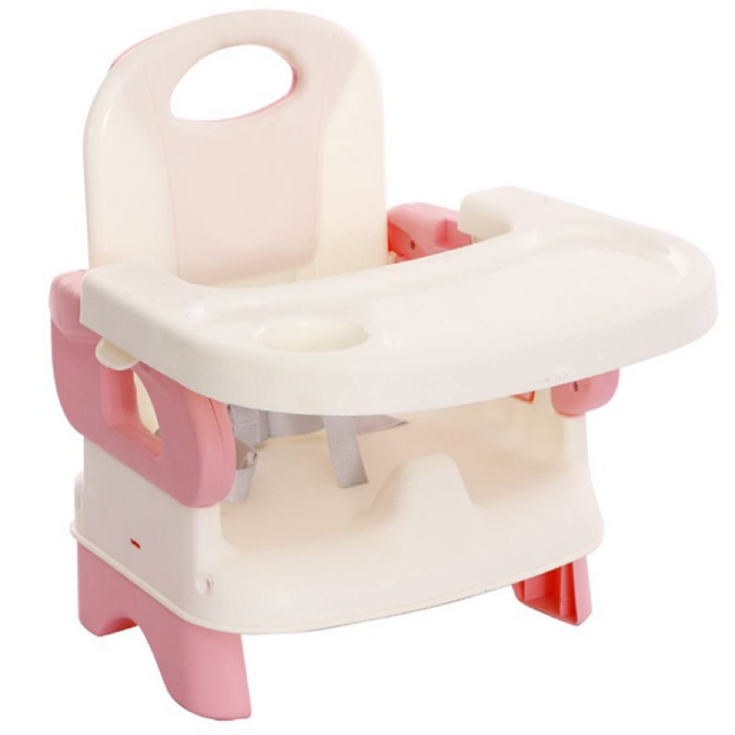 LAFILLETTE Baby Booster Feeding Chair with Removable Tray and Safety Belt for Infants and Toddlers, Folding Portable Booster Seat for Indoor/Outdoor Use (Pink)-image-8