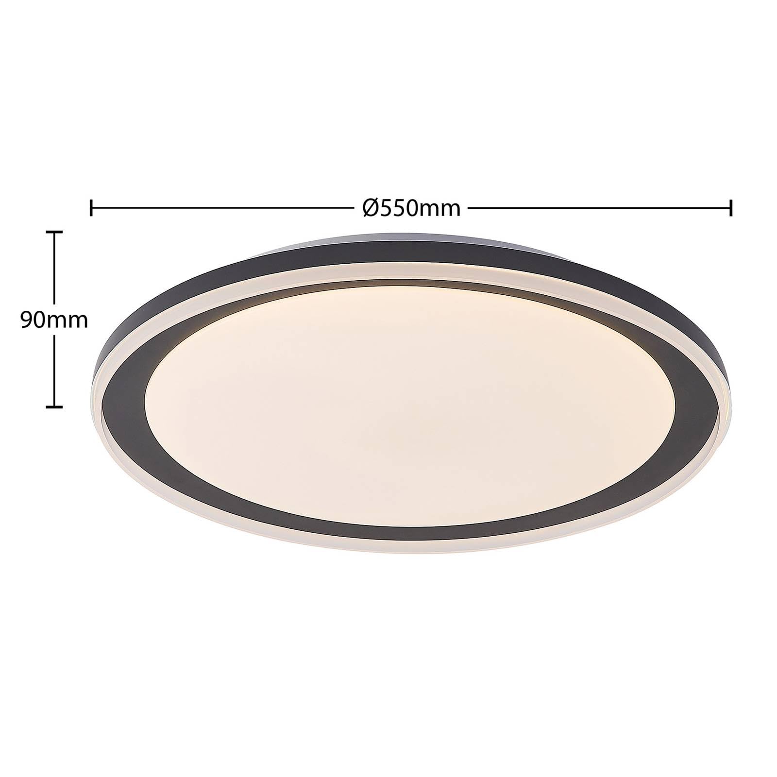 NETTLIFE Plafoniera LED Plafoniera Camera Da Letto 24W Lampada Da Soggiorno Bianco Caldo Moderno Quadrato Nero 93964420