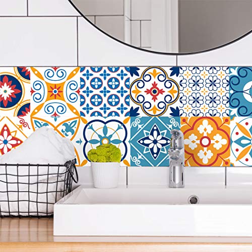 Royalwallskins Decorative Tile Decals 4X4 Inch - Set Of 16 - Self Adhesive Peel And Stick Tile Stickers For Walls Kitchen Backsplash Bathroom (Cesis Tad170704) #TOP1