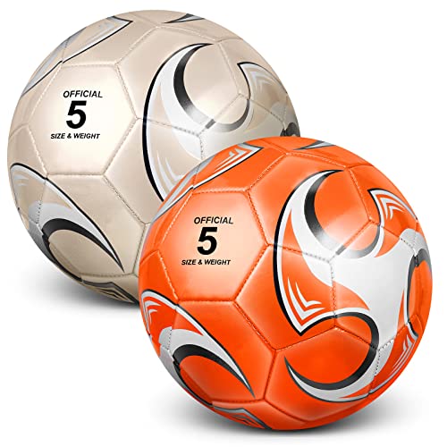 Deekin 2 Pcs Soccer Balls Kids Soccer Ball Toddler Soccer Ball Youth Soccer Ball With Pump For Youth Official Soccer Ball For Game Training (Size 5) #TOP10