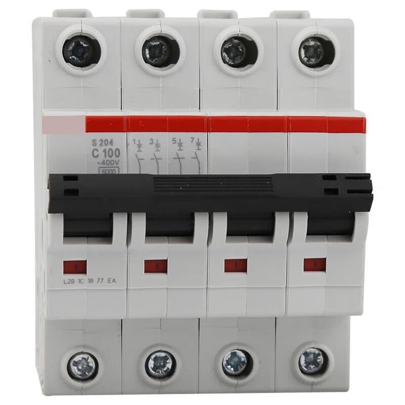 Disyuntor S204-C100 interruptor magnetotérmico de 4 polos y 100A para carril DIN
