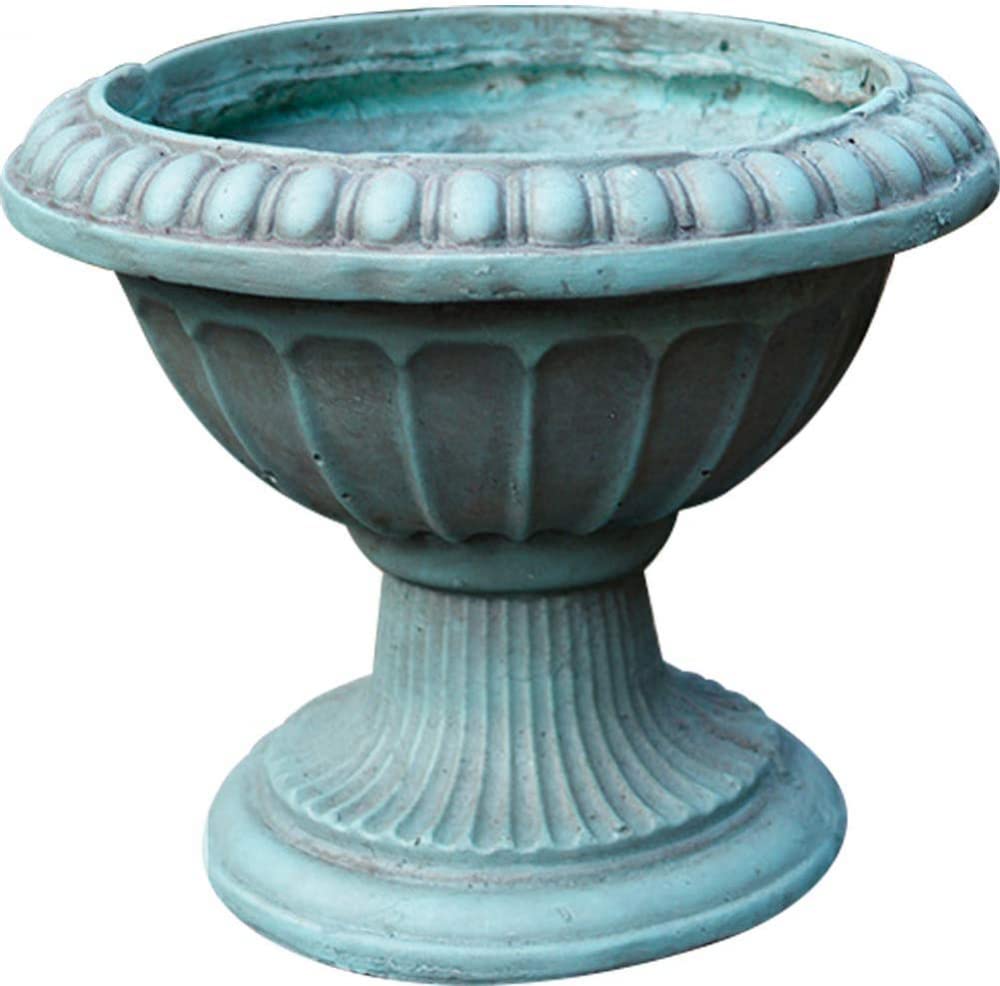 Doniczka na rośliny w stylu botanicznym, antyczna, zielona, do użytku wewnątrz i na zewnątrz, średniowieczna, rustykalna, na patio, do biura, ornamenty, do domu, pokoju dziecięcego, dekoracja